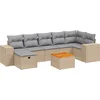 Image de vidaXL - 8-delige - Loungeset - met - kussens - poly - rattan - gemengd - beige