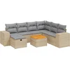 Image de vidaXL - 8-delige - Loungeset - met - kussens - poly - rattan - gemengd - beige