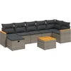 Image de vidaXL - 8-delige - Loungeset - met - kussens - poly - rattan - grijs