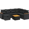 Image de vidaXL - 8-delige - Loungeset - met - kussens - poly - rattan - zwart