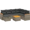Image de vidaXL - 8-delige - Loungeset - met - kussens - poly - rattan - grijs
