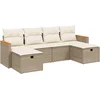 Image de vidaXL - 6-delige - Loungeset - met - kussens - poly - rattan - beige