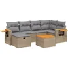 Image de vidaXL - 7-delige - Loungeset - met - kussens - poly - rattan - gemengd - beige