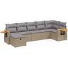 Image de vidaXL - 7-delige - Loungeset - met - kussens - poly - rattan - beige