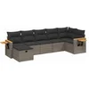 Image de vidaXL - 7-delige - Loungeset - met - kussens - poly - rattan - grijs