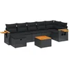 Image de vidaXL - 8-delige - Loungeset - met - kussens - poly - rattan - zwart
