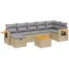 Image de vidaXL - 8-delige - Loungeset - met - kussens - poly - rattan - beige