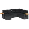 Image de vidaXL - 7-delige - Loungeset - met - kussens - poly - rattan - zwart