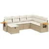 Image de vidaXL - 7-delige - Loungeset - met - kussens - poly - rattan - beige