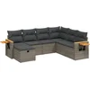 Image de vidaXL - 7-delige - Loungeset - met - kussens - poly - rattan - grijs