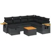 Image de vidaXL - 8-delige - Loungeset - met - kussens - poly - rattan - zwart
