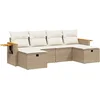 Image de vidaXL - 6-delige - Loungeset - met - kussens - poly - rattan - beige
