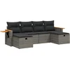 Image de vidaXL - 6-delige - Loungeset - met - kussens - poly - rattan - grijs