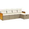 Image de vidaXL - 5-delige - Loungeset - met - kussens - poly - rattan - beige
