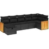 Image de vidaXL - 7-delige - Loungeset - met - kussens - poly - rattan - zwart