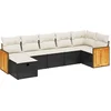 Image de vidaXL - 7-delige - Loungeset - met - kussens - poly - rattan - zwart