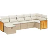 Image de vidaXL - 7-delige - Loungeset - met - kussens - poly - rattan - beige