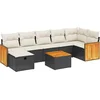 Image de vidaXL - 8-delige - Loungeset - met - kussens - poly - rattan - zwart
