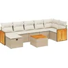Image de vidaXL - 8-delige - Loungeset - met - kussens - poly - rattan - beige