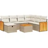 Image de vidaXL - 8-delige - Loungeset - met - kussens - poly - rattan - beige