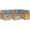 Image de vidaXL - 8-delige - Loungeset - met - kussens - poly - rattan - gemengd - beige