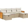 Image de vidaXL - 6-delige - Loungeset - met - kussens - poly - rattan - beige