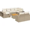 Image de vidaXL - 11-delige - Tuinset - met - kussens - poly - rattan - beige