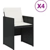Image de vidaXL - Tuinstoelen - 4 - st - met - kussens - poly - rattan - zwart