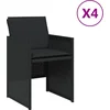 Image de vidaXL - Tuinstoelen - 4 - st - met - kussens - poly - rattan - zwart