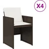 Image de vidaXL - Tuinstoelen - 4 - st - met - kussens - poly - rattan - bruin