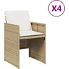 Image de vidaXL - Tuinstoelen - 4 - st - met - kussens - poly - rattan - beige