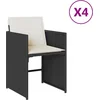 Image de vidaXL - Tuinstoelen - 4 - st - met - kussens - poly - rattan - zwart