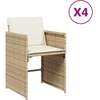 Image de vidaXL - Tuinstoelen - 4 - st - met - kussens - poly - rattan - beige