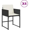 Image de vidaXL - Tuinstoelen - 4 - st - met - kussens - poly - rattan - zwart