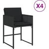 Image de vidaXL - Tuinstoelen - 4 - st - met - kussens - poly - rattan - zwart