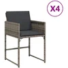 Image de vidaXL - Tuinstoelen - 4 - st - met - kussens - poly - rattan - grijs