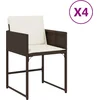 Image de vidaXL - Tuinstoelen - 4 - st - met - kussens - poly - rattan - bruin