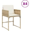 Image de vidaXL - Tuinstoelen - 4 - st - met - kussens - poly - rattan - beige