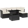 Image de vidaXL - 6-delige - Loungeset - met - kussens - poly - rattan - zwart