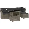 Image de vidaXL - 6-delige - Loungeset - met - kussens - poly - rattan - grijs