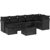 Image de vidaXL - 8-delige - Loungeset - met - kussens - poly - rattan - zwart