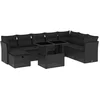 Image de vidaXL - 9-delige - Loungeset - met - kussens - poly - rattan - zwart