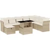 Image de vidaXL - 9-delige - Loungeset - met - kussens - poly - rattan - beige