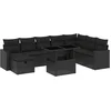 Image de vidaXL - 9-delige - Loungeset - met - kussens - poly - rattan - zwart