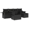 Image de vidaXL - 6-delige - Loungeset - met - kussens - poly - rattan - zwart