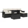 Image de vidaXL - 6-delige - Loungeset - met - kussens - poly - rattan - zwart