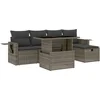 Image de vidaXL - 6-delige - Loungeset - met - kussens - poly - rattan - grijs