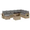 Image de vidaXL - 9-delige - Loungeset - met - kussens - poly - rattan - beige