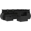 Image de vidaXL - 7-delige - Loungeset - met - kussens - poly - rattan - zwart