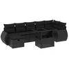 Image de vidaXL - 8-delige - Loungeset - met - kussens - poly - rattan - zwart